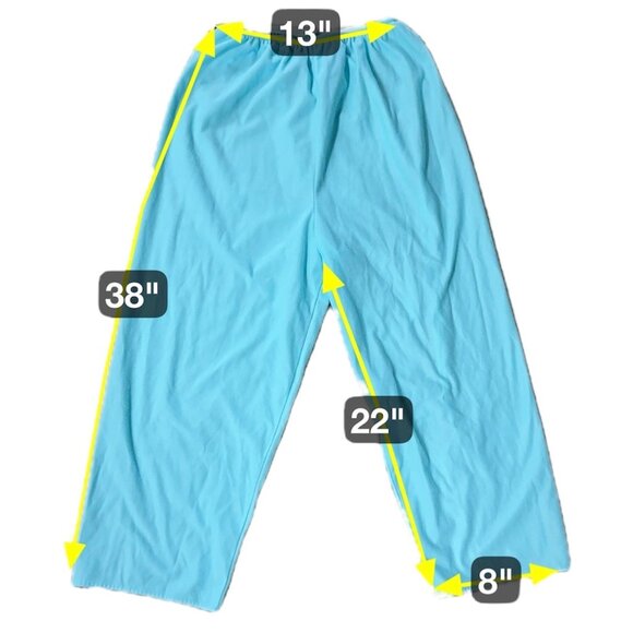 Vintage 1980s Womens Pajama Set Long Sleeve Top Elastic Waist Pants XLG Polyeste - Picture 7 of 7